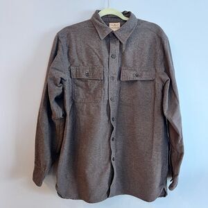 LL BEAN men’s M COTTON chamois flannel button down soft mid-weight fabric